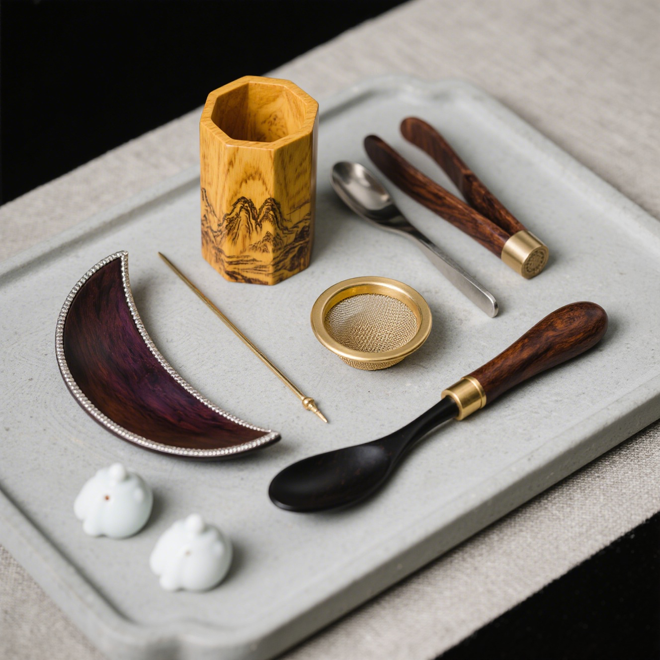 Hat részes teaszertartás eszközkészlet