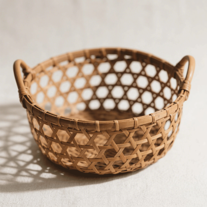 Kézzel készített bambusz fonott kosár szett (3 db)