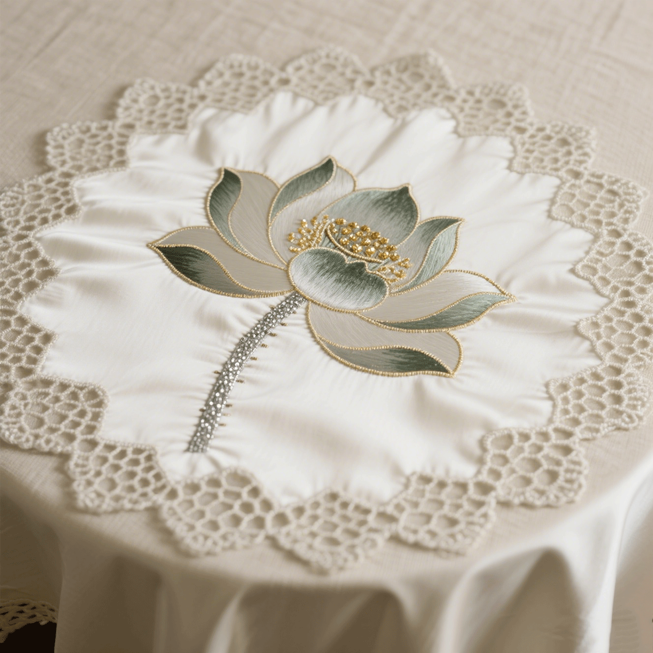 Kézzel hímzett aranyszálas zsebkendő szett (2 db) 