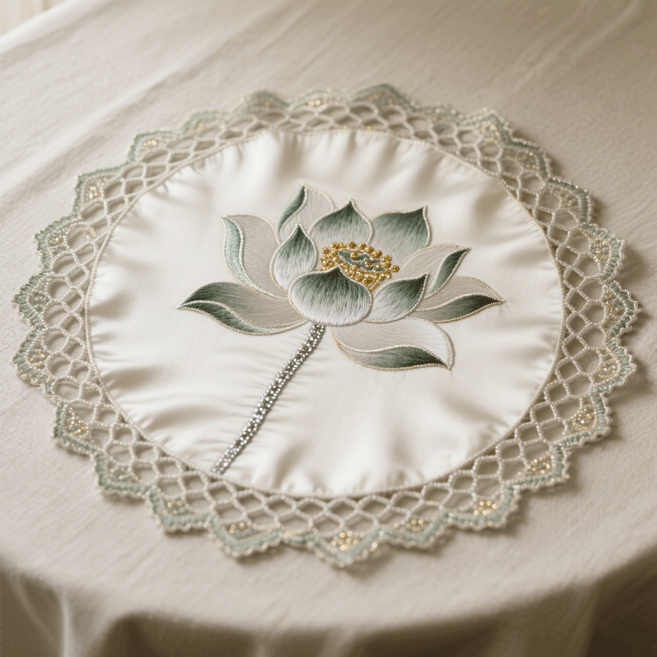 Kézzel hímzett aranyszálas zsebkendő szett (2 db) 