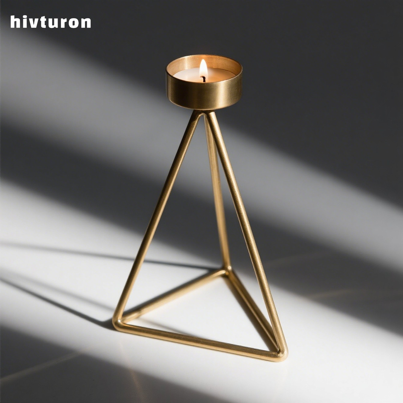 Modern geometric metal candle holders