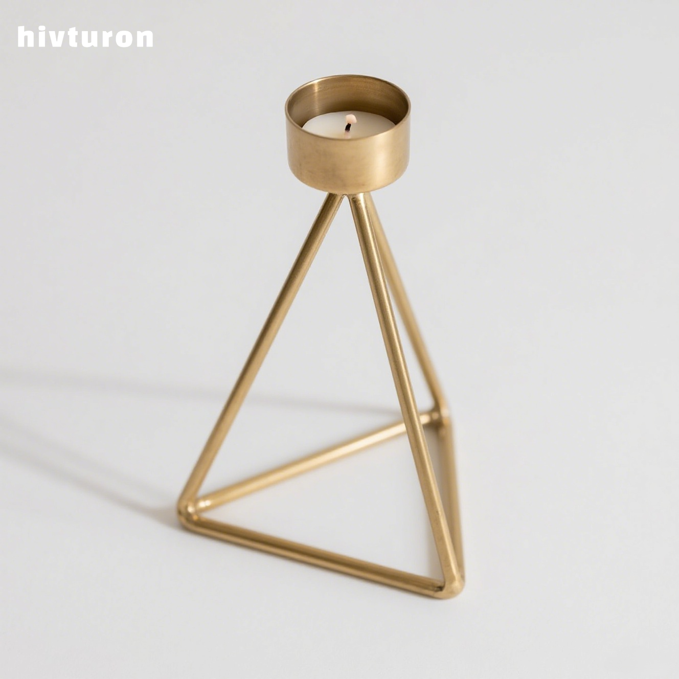 Modern geometric metal candle holders