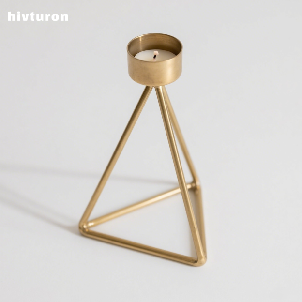 Modern geometric metal candle holders