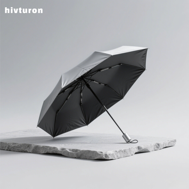 Ultra-light black plastic sunscreen folding umbrella