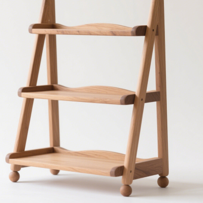 Klasyczny, ruchomy stojak na kwiaty z litego drewna