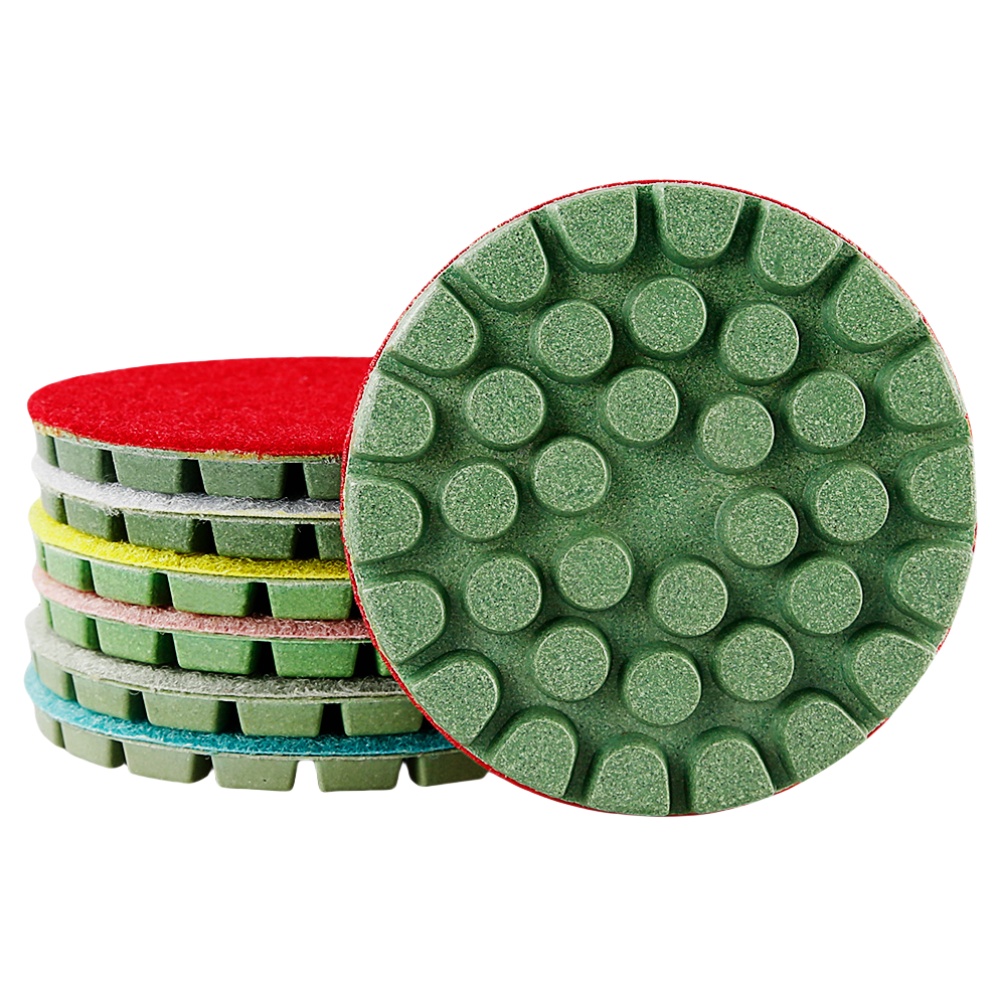 CutVibePro 6pcs Diamond Floor Polishing Pads Set, 4 Inch Resin Pads For Concrete and Terrazzo Polishing