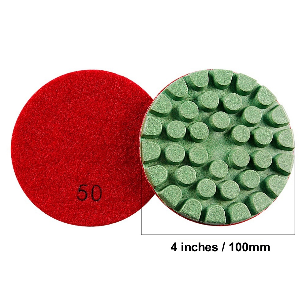CutVibePro 6pcs Diamond Floor Polishing Pads Set, 4 Inch Resin Pads For Concrete and Terrazzo Polishing