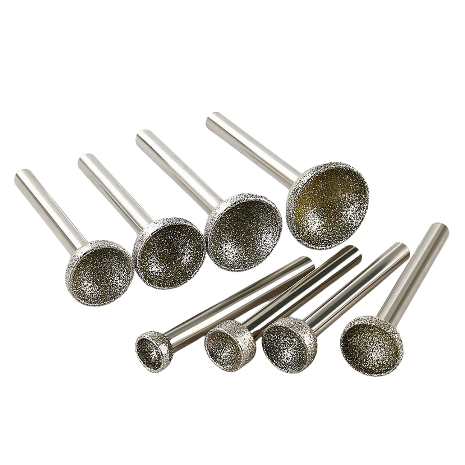 CutVibePro | 5PCS Diamond Concave Burr Set – 1/4" Shank Grinding Bits for Bead & Stone Shaping