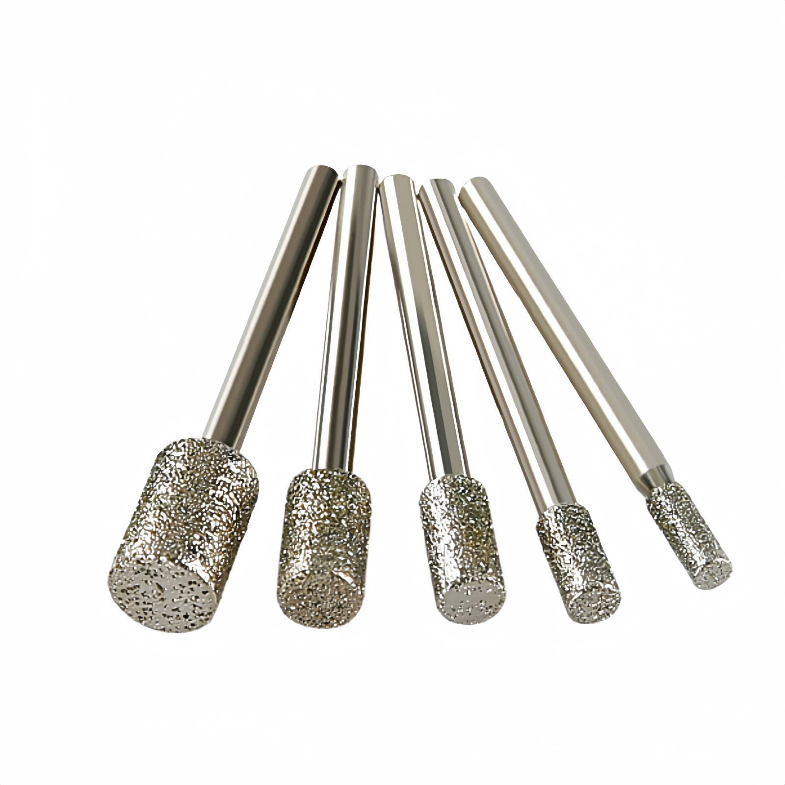 CutVibePro | 10PCS Diamond Coated Grinding Burr Set – Cylindrical Rotary Bits 1/8" Shank for Stone, Jade, Glass & Engraving