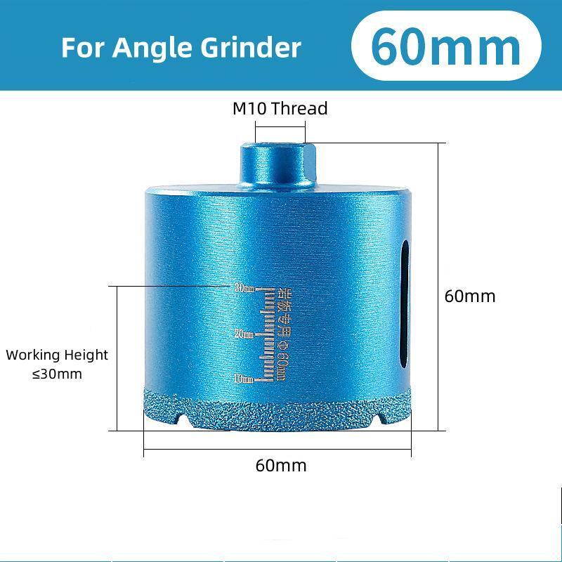 CutVibePro Diamond Hole Saw for Angle Grinder, 6–60mm Granite Porcelain Stone Core Drill Bit