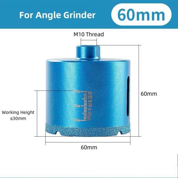 CutVibePro Diamond Hole Saw for Angle Grinder, 6–60mm Granite Porcelain Stone Core Drill Bit