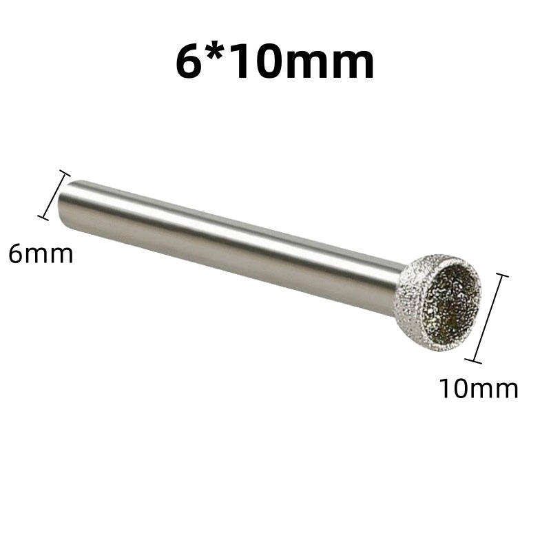 CutVibePro | 5PCS Diamond Concave Burr Set – 1/4" Shank Grinding Bits for Bead & Stone Shaping