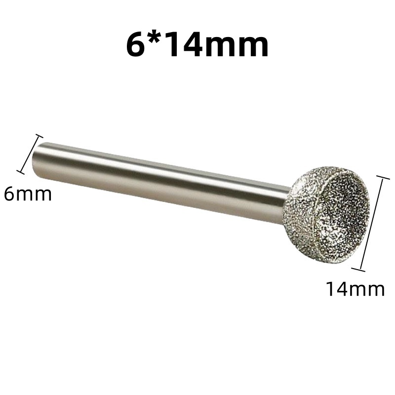 CutVibePro | 5PCS Diamond Concave Burr Set – 1/4" Shank Grinding Bits for Bead & Stone Shaping
