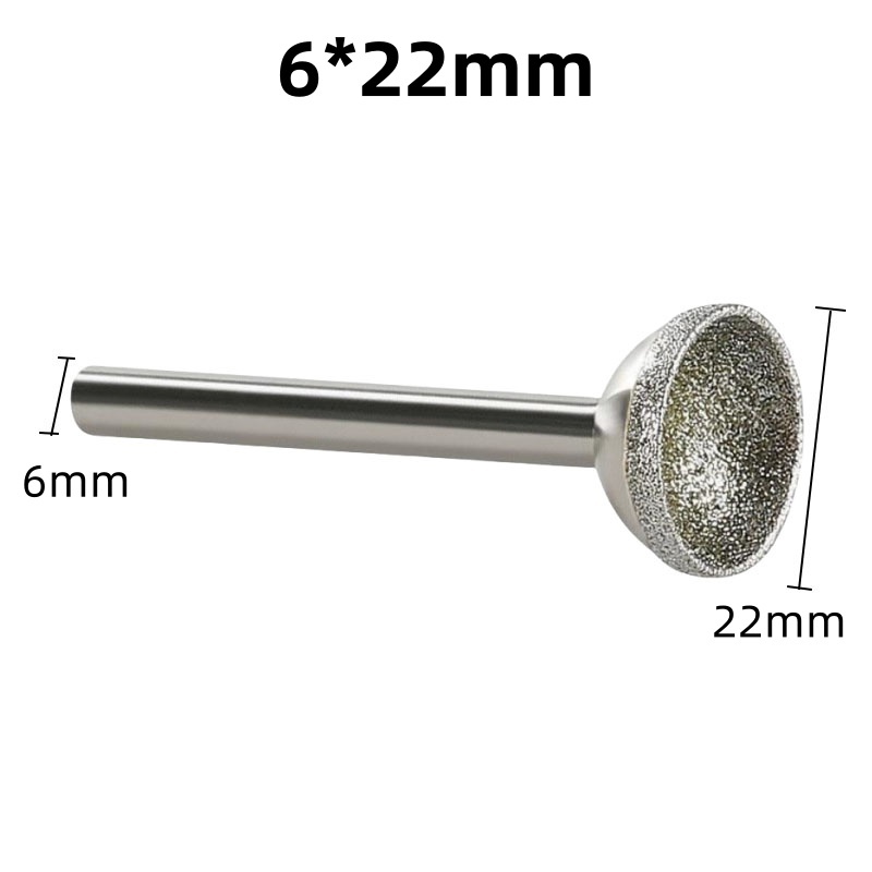 CutVibePro | 5PCS Diamond Concave Burr Set – 1/4" Shank Grinding Bits for Bead & Stone Shaping