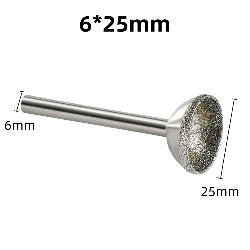 CutVibePro | 5PCS Diamond Concave Burr Set – 1/4" Shank Grinding Bits for Bead & Stone Shaping