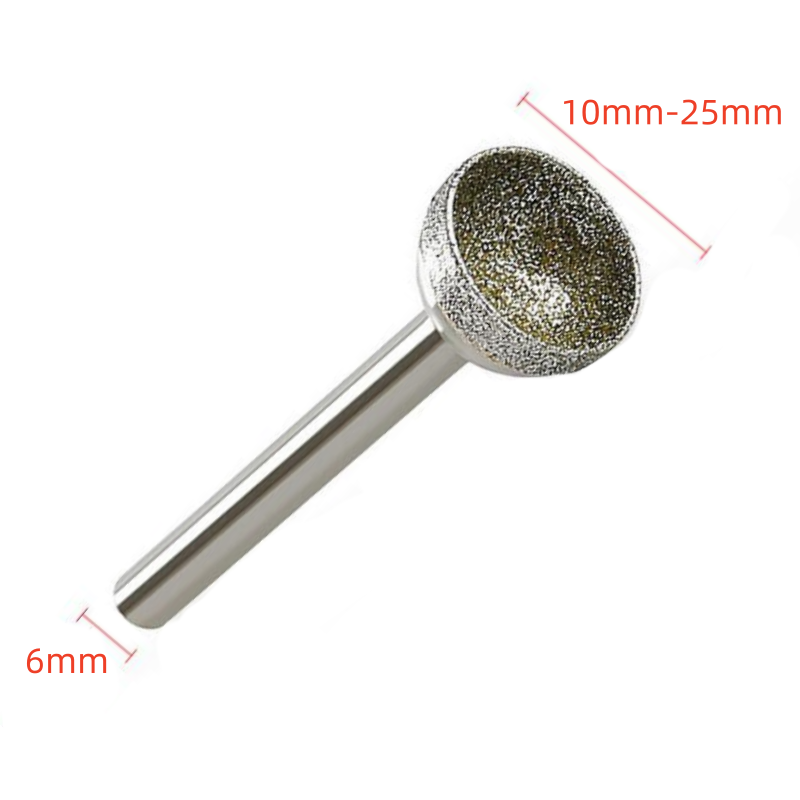 CutVibePro | 5PCS Diamond Concave Burr Set – 1/4" Shank Grinding Bits for Bead & Stone Shaping