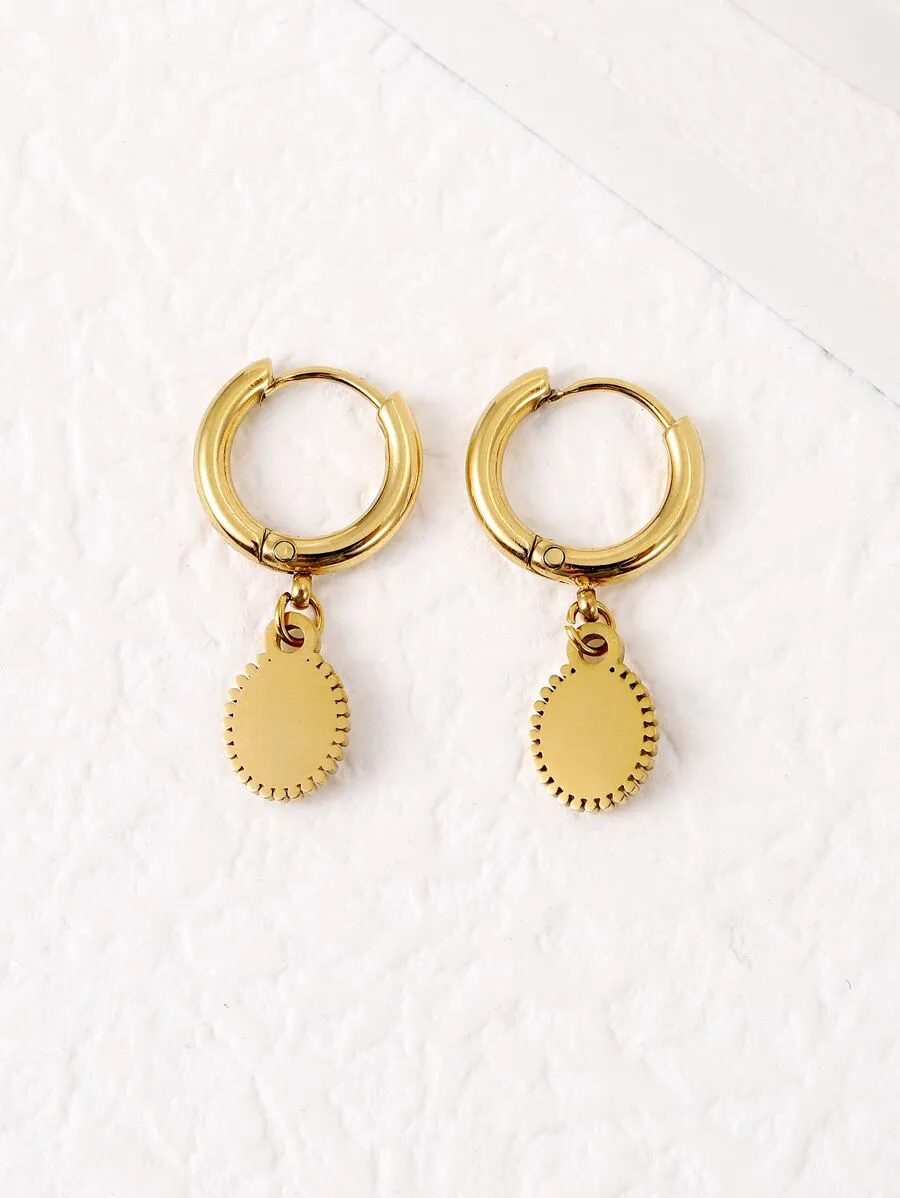 Round Drop Earrings