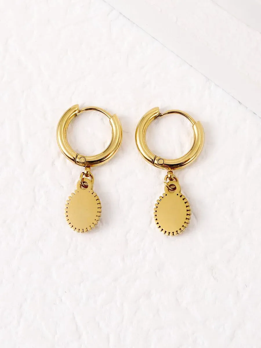 Round Drop Earrings