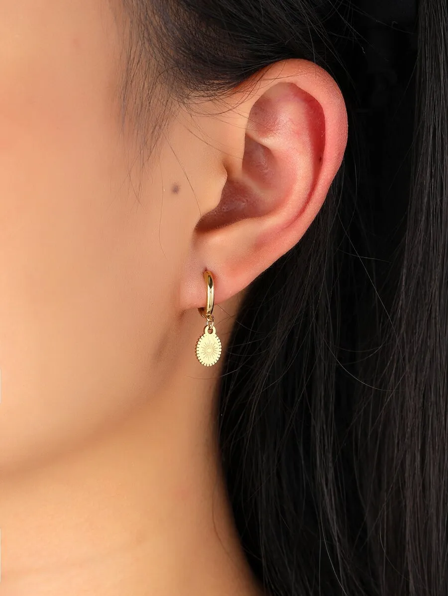 Round Drop Earrings