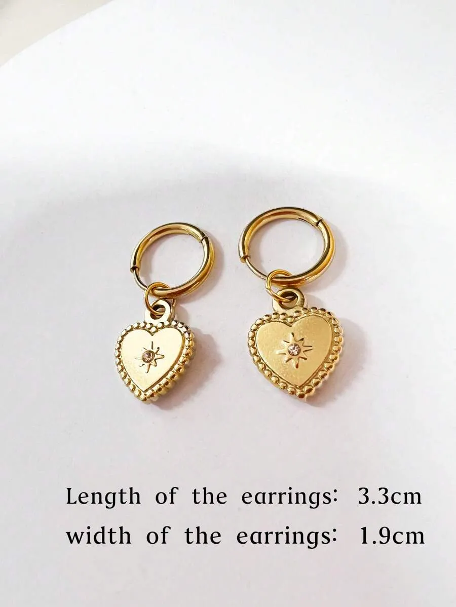 Vintage Fashion Heart Shaped Drop Earrings