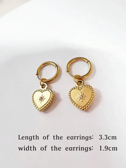 Vintage Fashion Heart Shaped Drop Earrings