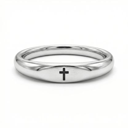 Faith 925 Sterling Silver Christian Cross Ring