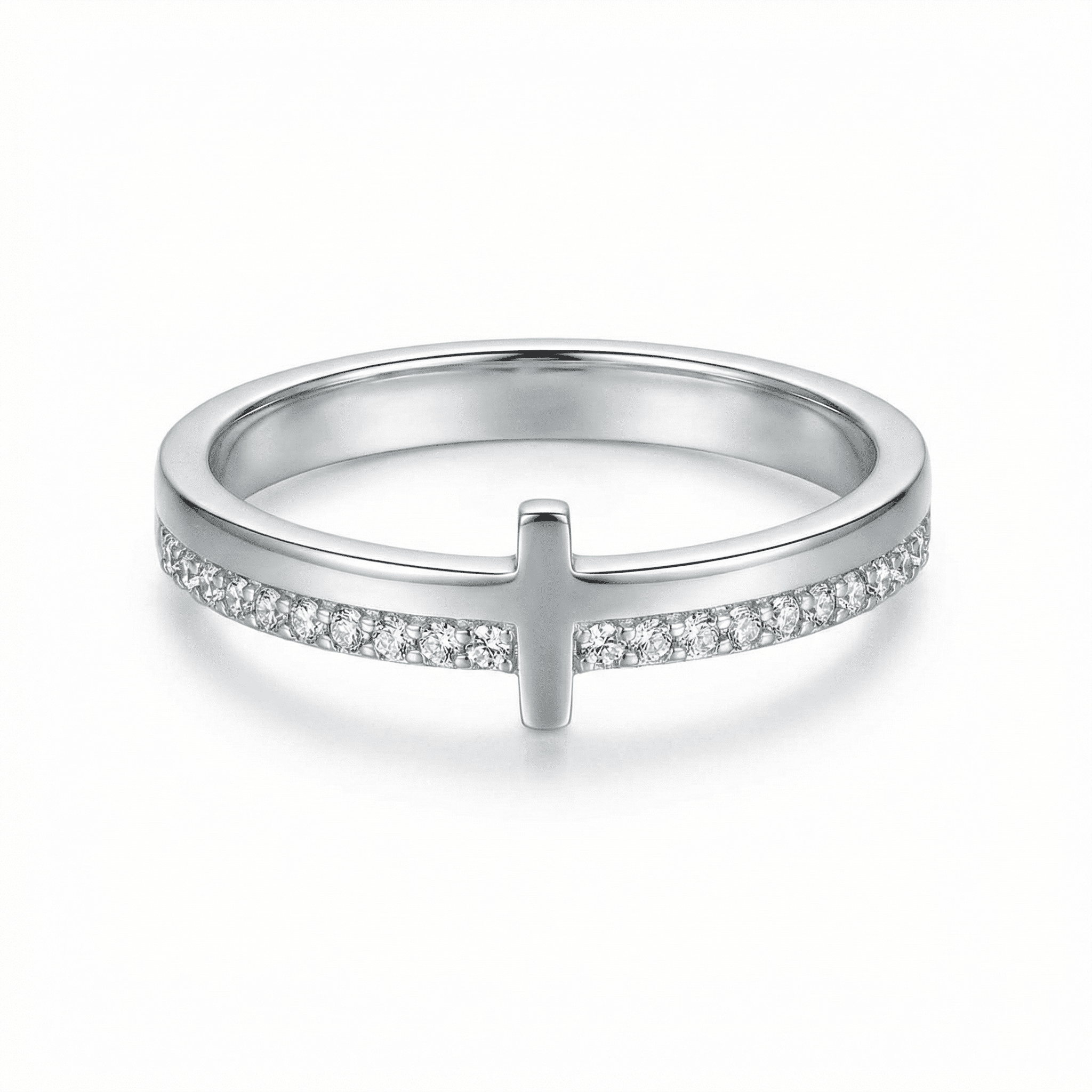 Crucifix Engraved Ring