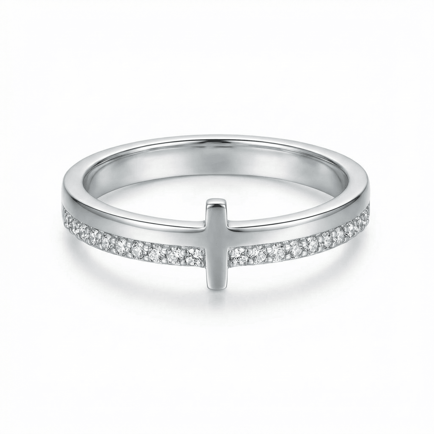 Crucifix Engraved Ring