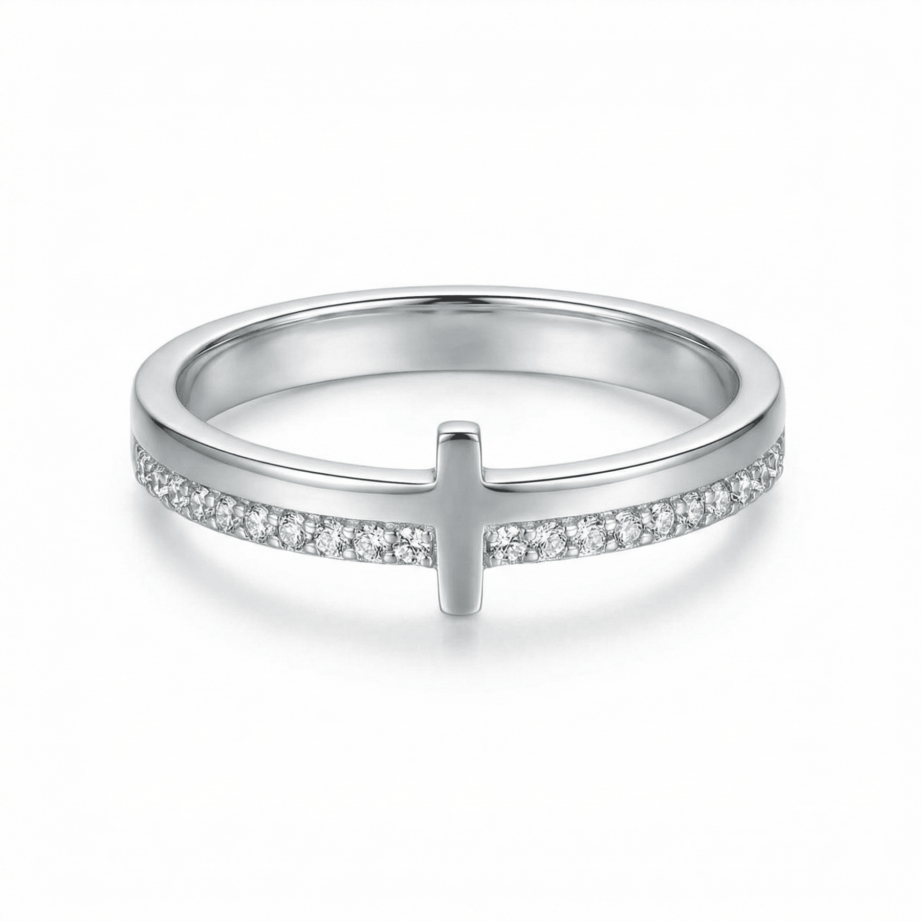 Crucifix Engraved Ring