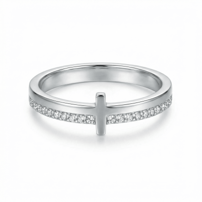 Crucifix Engraved Ring