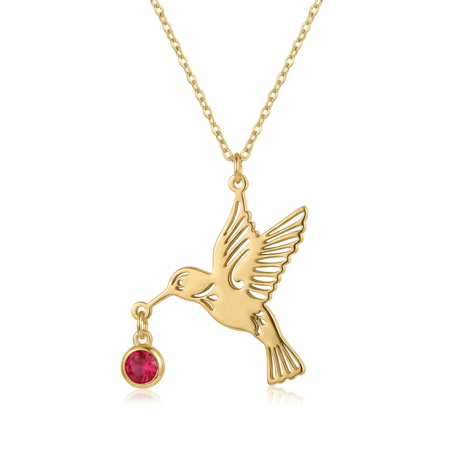 Hummingbird necklace (Birthstone)