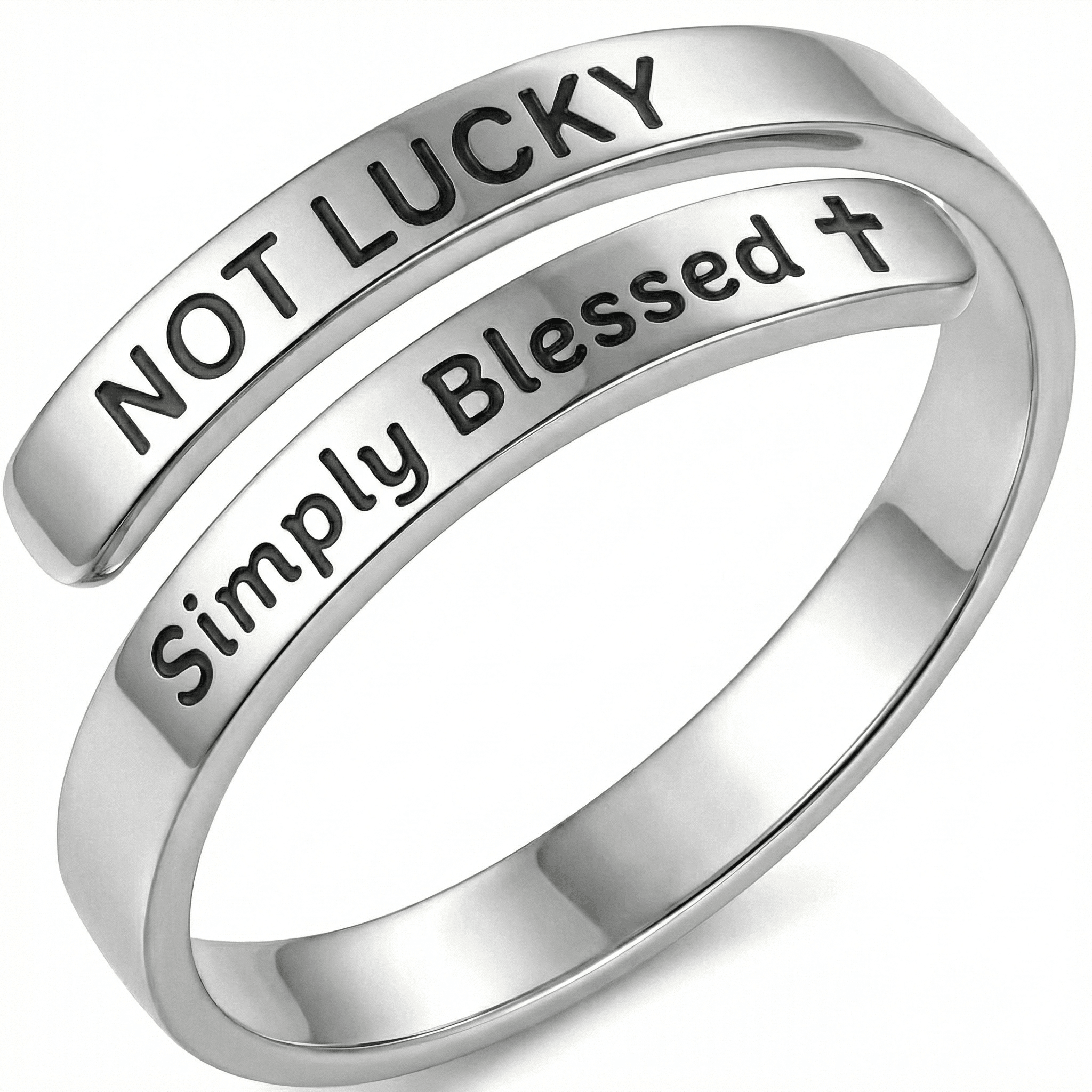 Not Lucky Simply Blessed - Minimalist Ring