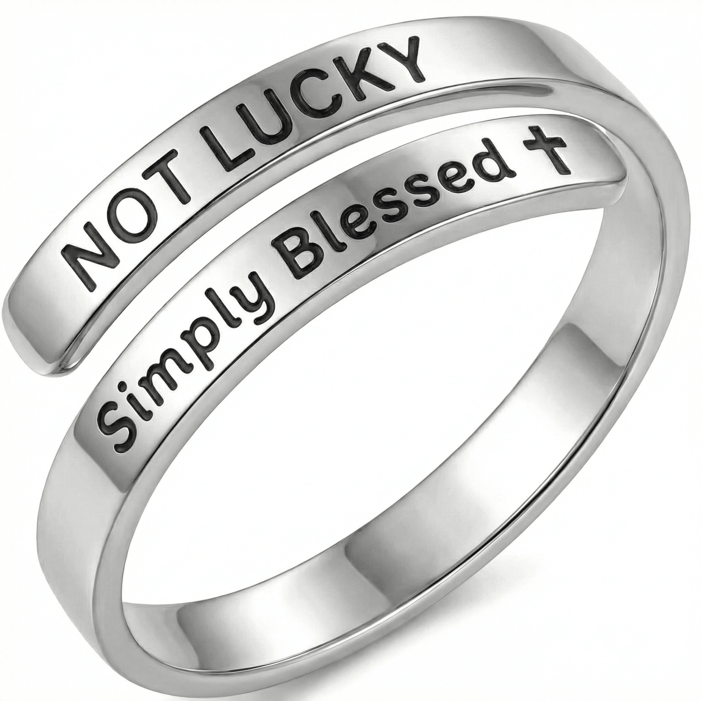 Not Lucky Simply Blessed - Minimalist Ring