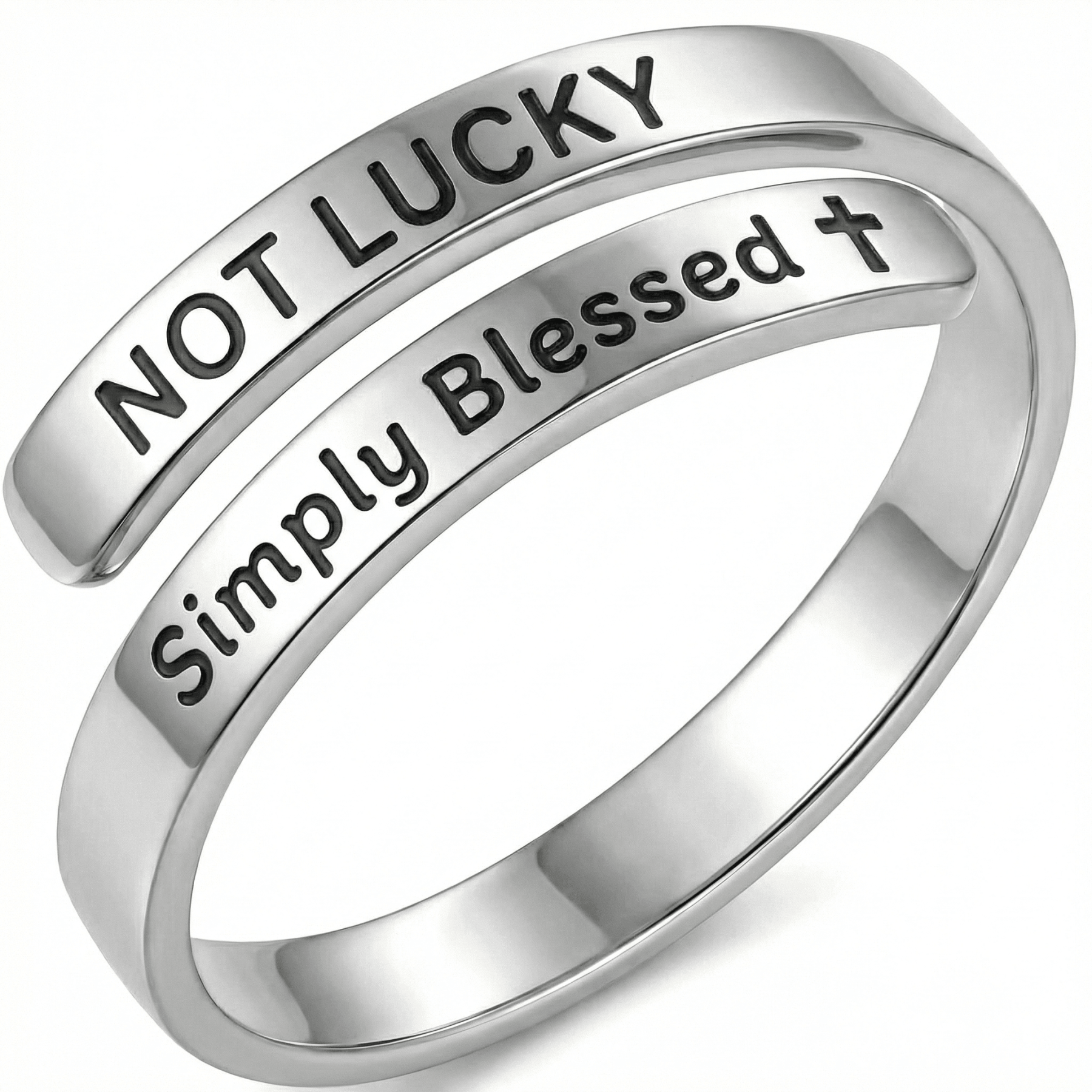 Not Lucky Simply Blessed - Minimalist Ring