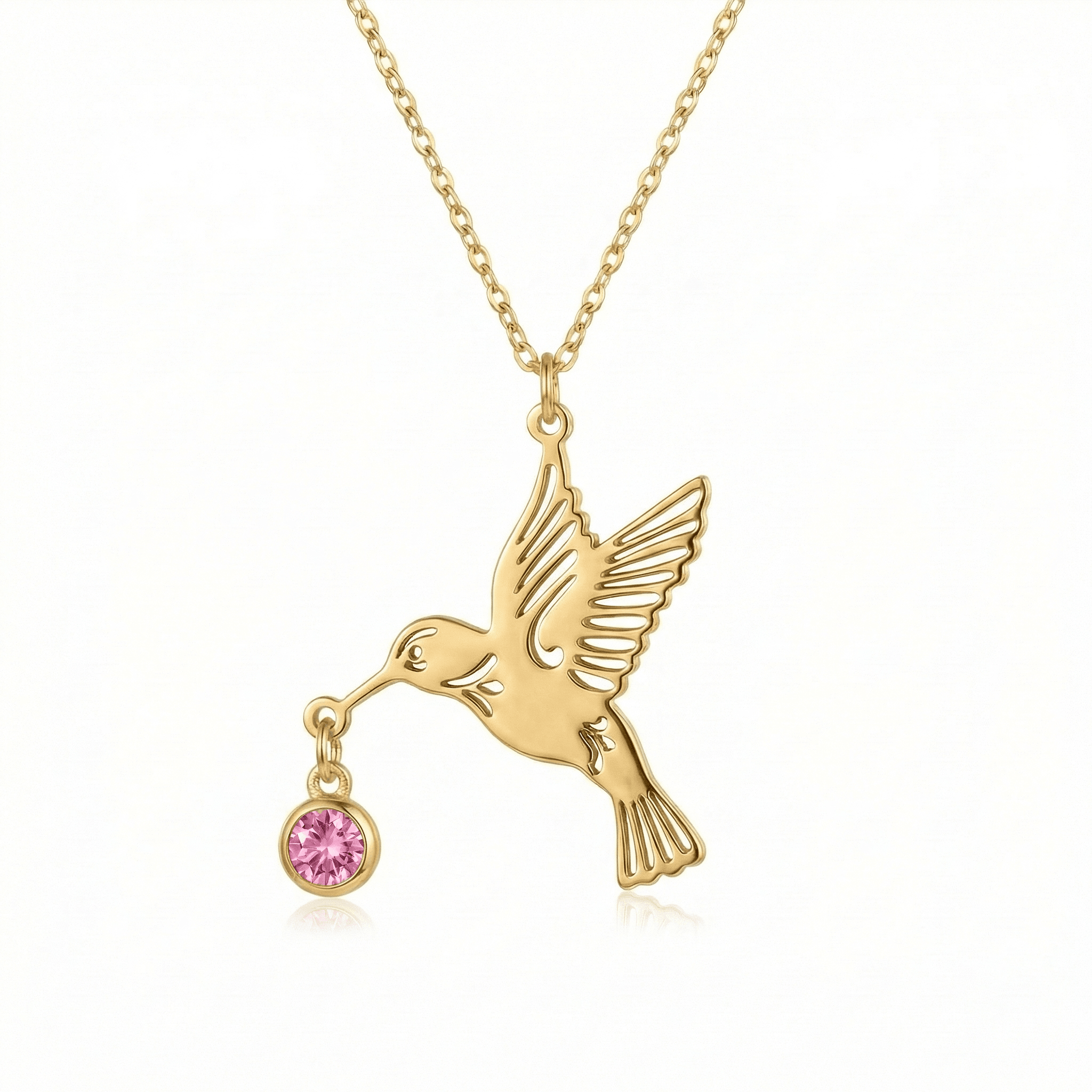 Hummingbird necklace (Birthstone)