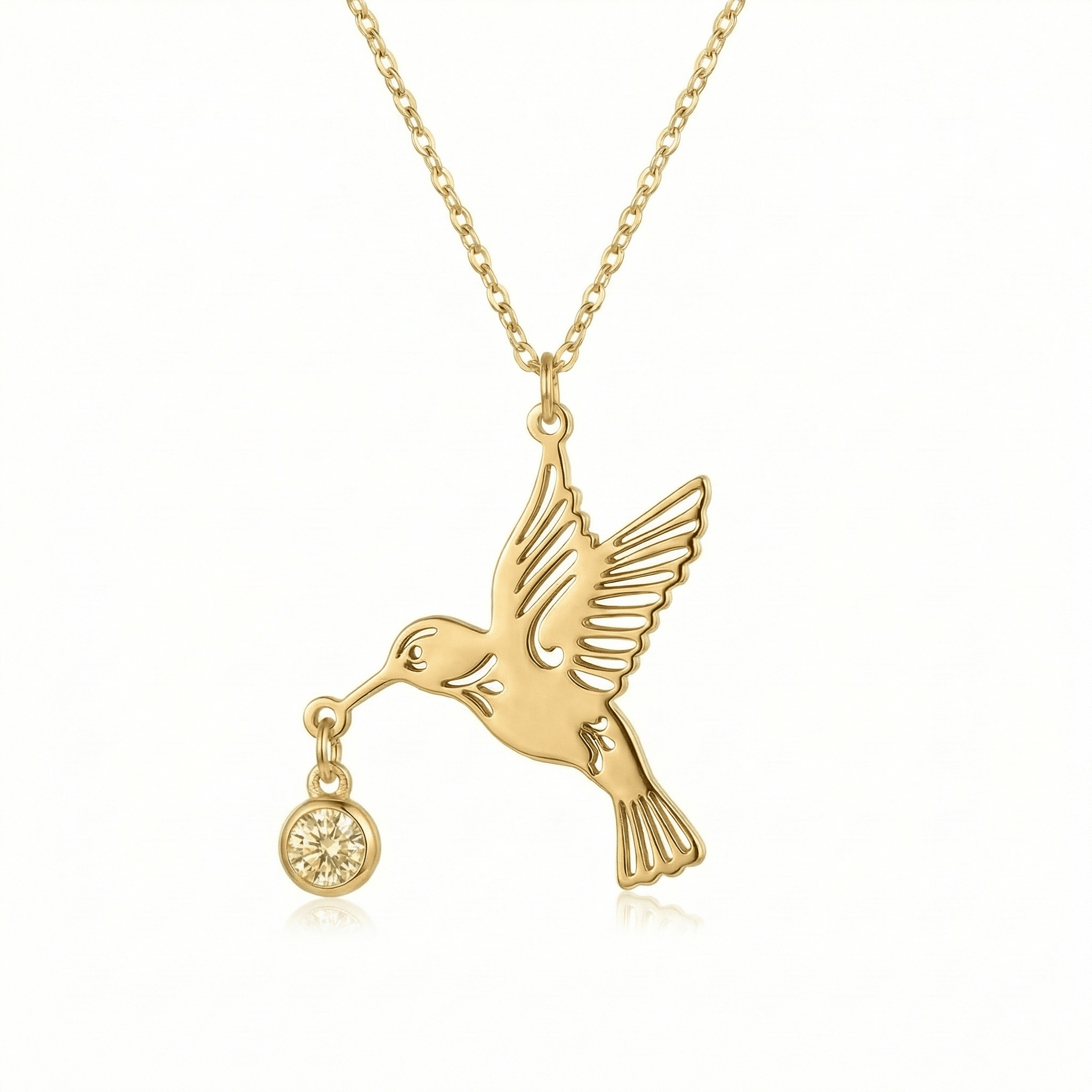 Hummingbird necklace (Birthstone)