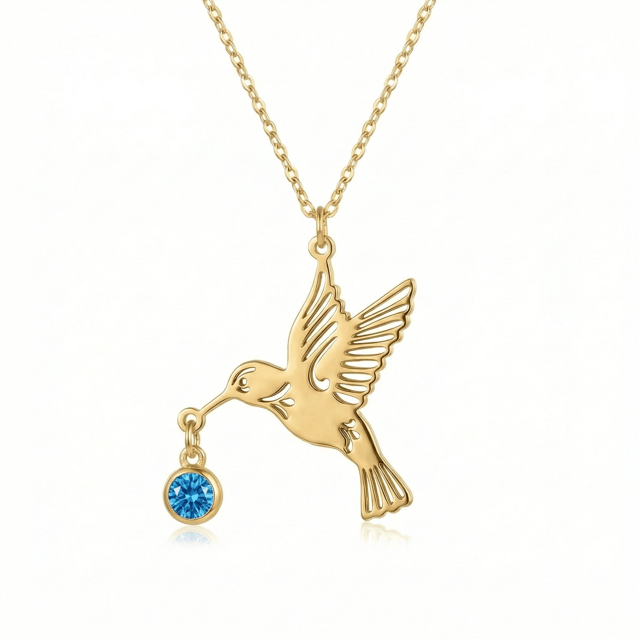Hummingbird necklace (Birthstone)