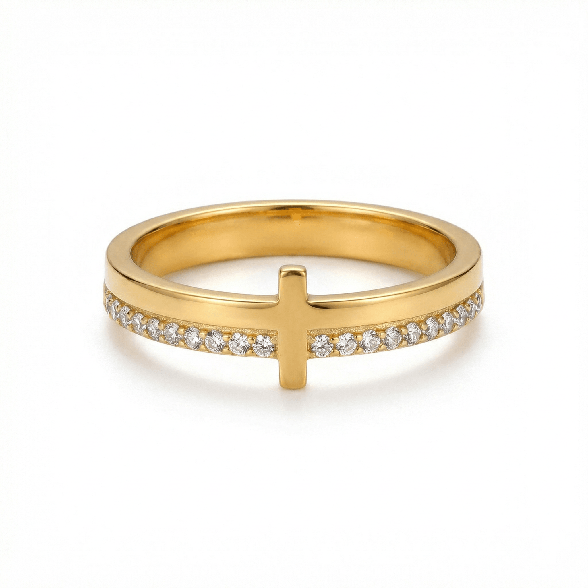 Crucifix Engraved Ring