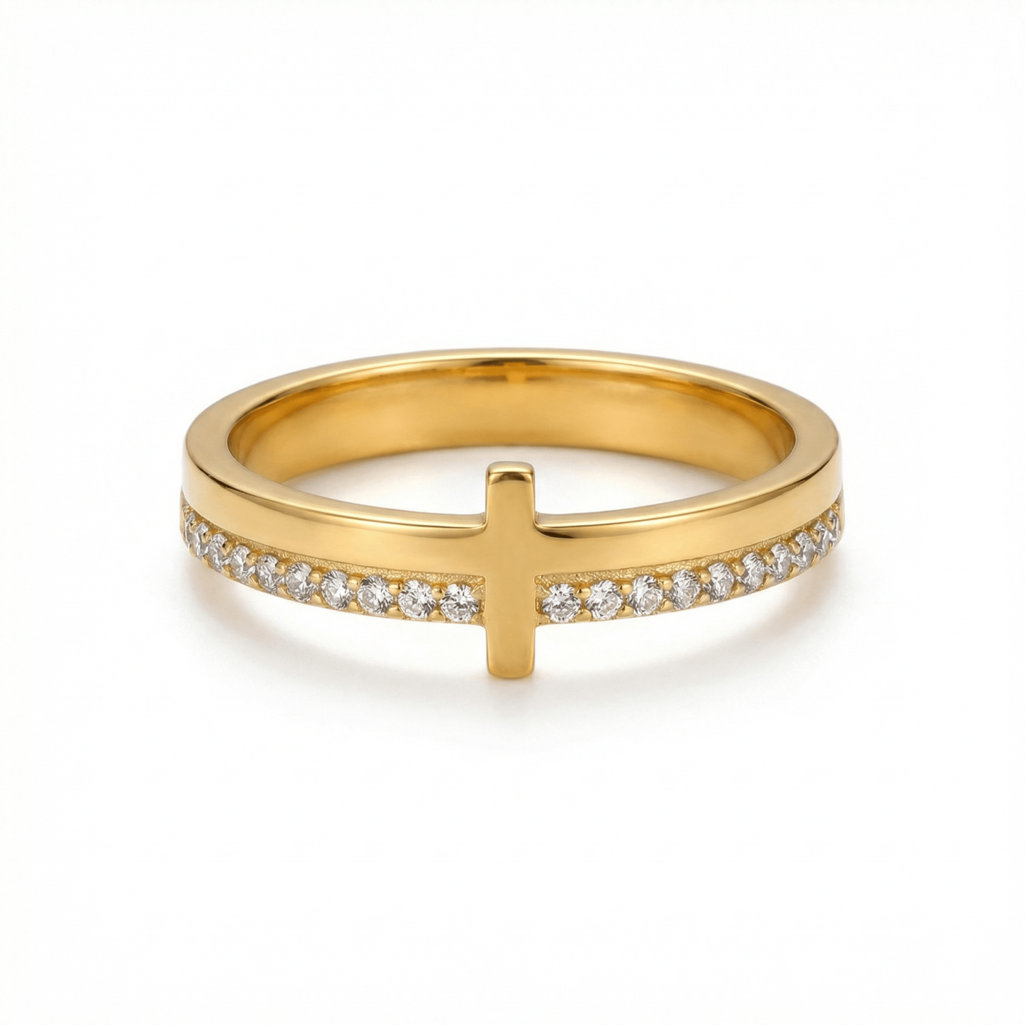 Crucifix Engraved Ring