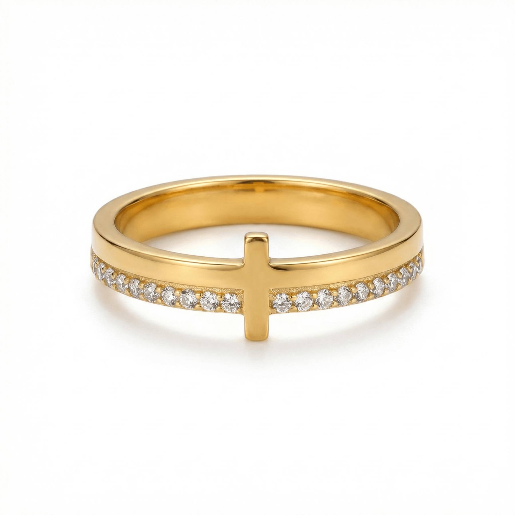 Crucifix Engraved Ring