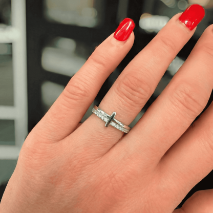 Crucifix Engraved Ring