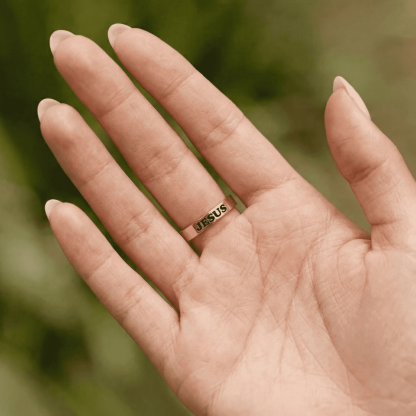 Crucifix Engraved Ring
