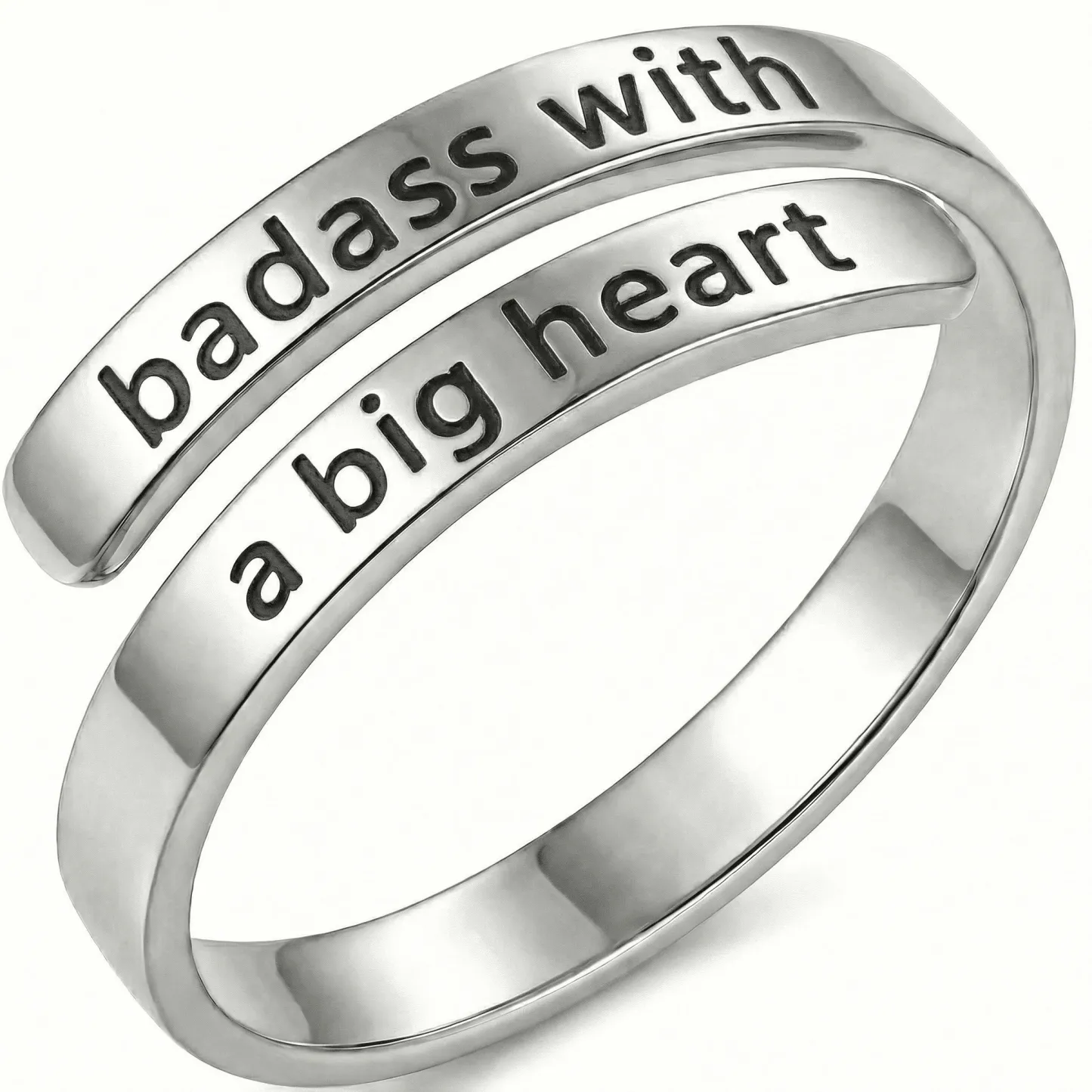 badass with abig heart - Minimalist Ring
