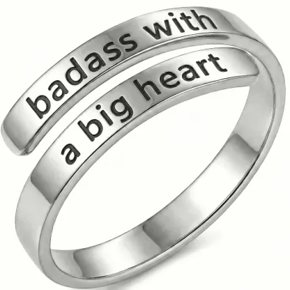 badass with abig heart - Minimalist Ring