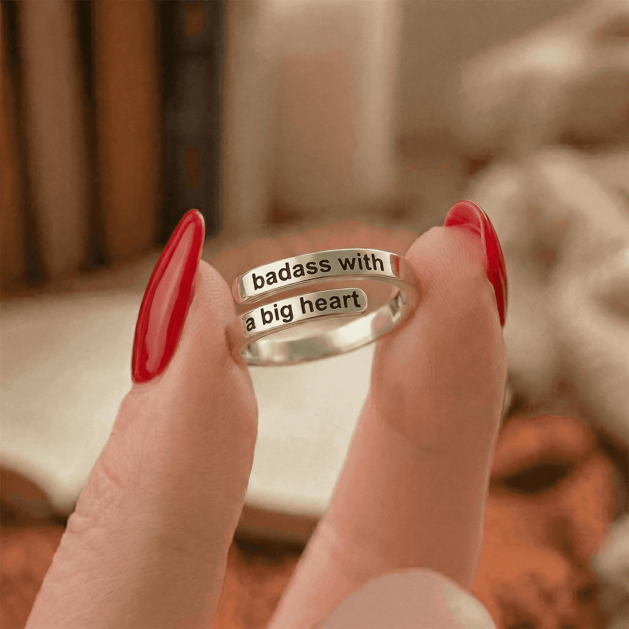 badass with abig heart - Minimalist Ring