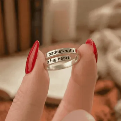 badass with abig heart - Minimalist Ring