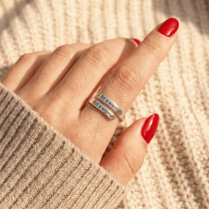 Be a warrior not a worrier - Minimalist Ring