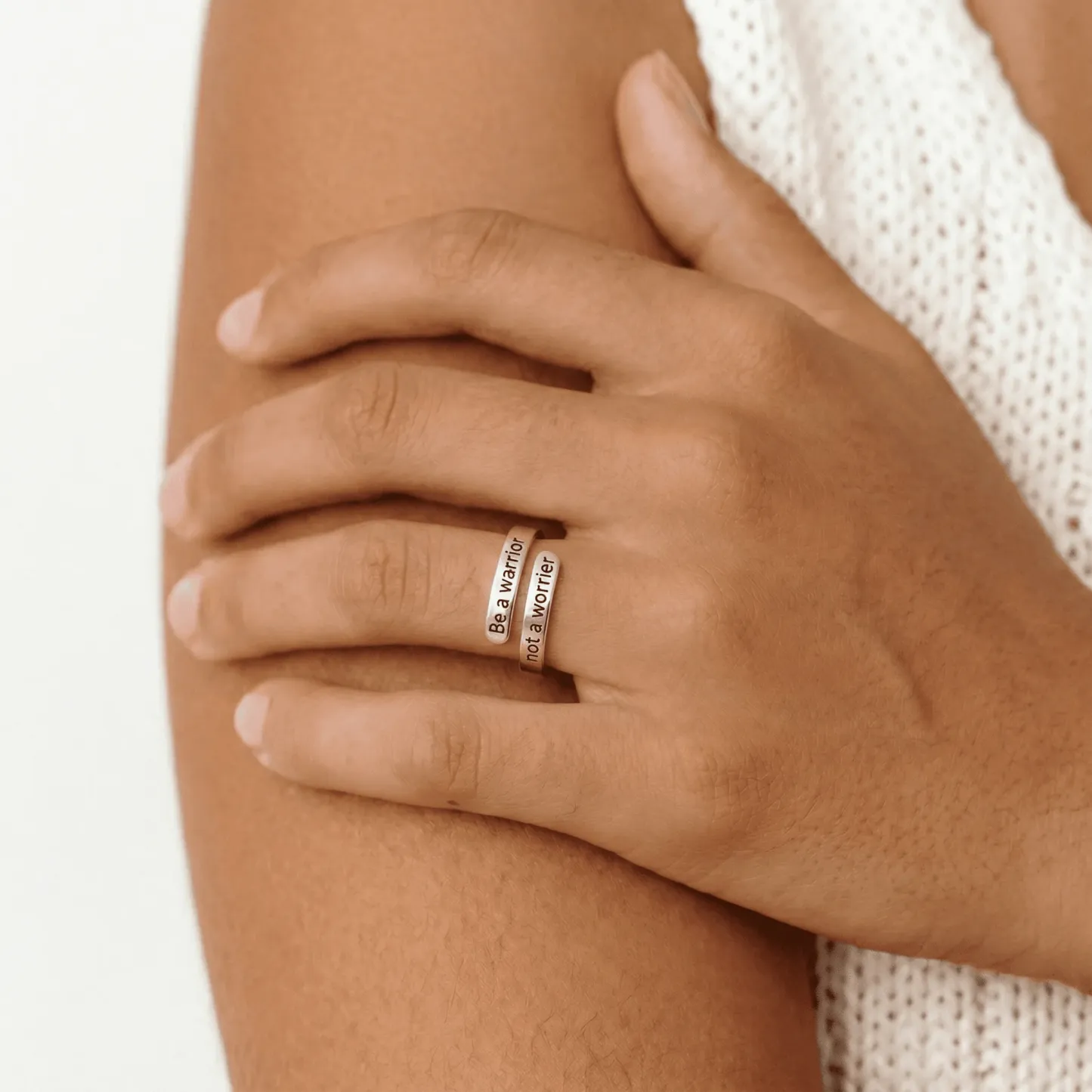 Be a warrior not a worrier - Minimalist Ring