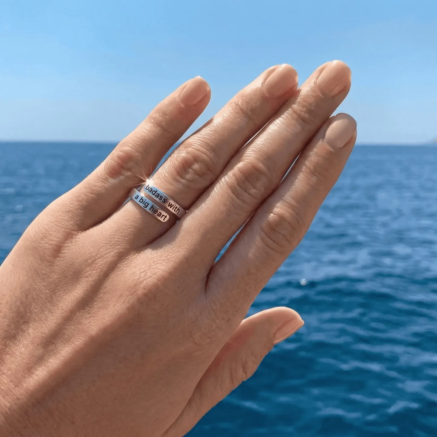 badass with abig heart - Minimalist Ring