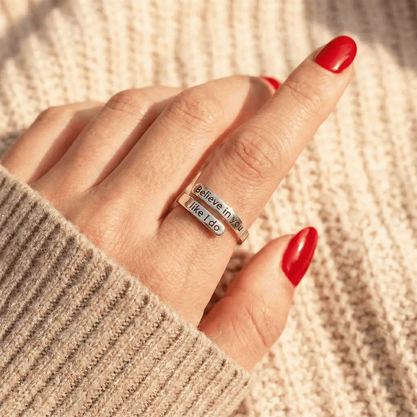 Believe in you like I do - Minimalist Ring